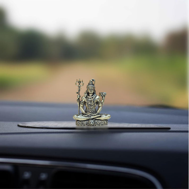 Bronze Shiva Sitting with 4 Arms (Home Decor, Mandir, Ofice, Car Dashboard) Height : 2 Inch