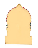 Back view of resin Durga idol, 10 inches, smooth unfinished surface with arched outline