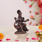 Copper Goddess Maa Saraswati Seated on Swan Devi of Study Maa Saraswati for Home Temple and Spiritual Decor (Height: 2.5 Inch)