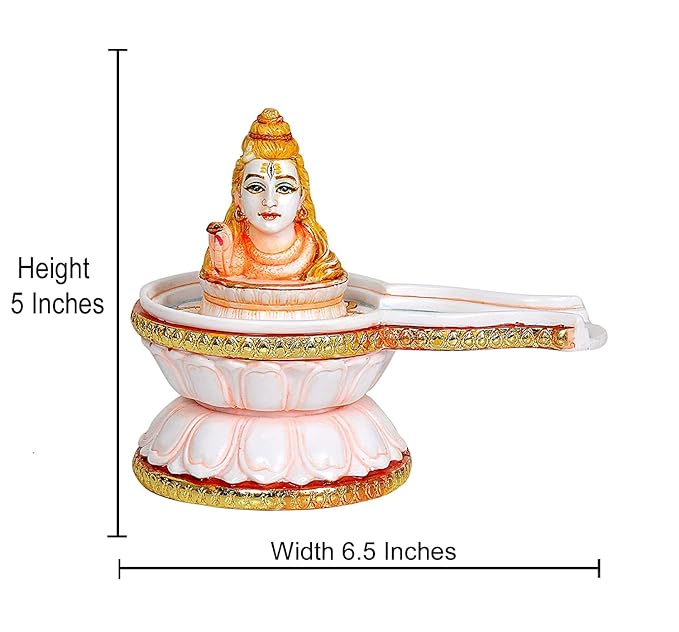 Resin Shiva Shivling Figurine Statue Shivlingam for Temple Home Puja, Height 5 Inches