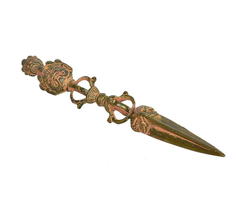 Brass Tibetan Handmade Dorje Vajra Furba Phurpa Dagger Adjustable Pendants (Height: 9 inch)