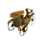 Ant Bicycle Iron Figurine Hand Pulling Rickshaw Showpiece Multicolour (Height 11 Inches)