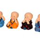 Resin Buddha Monk Set of 4 Statue Smilling Little Buddha Monk Figurines Showpiece Buddha Idol Statue for Table Decor Living Room Home Car Dashboard (Height: 2 Inch)