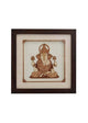 Wooden Art Work 4 Hand Sitting Ganesha Frame Wall Decor 8 x 8 Inch