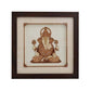 Wooden Art Work 4 Hand Sitting Ganesha Frame Wall Decor 8 x 8 Inch