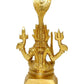 Brass Mariamman South Indian Goddess Durga Idol- Golden, Height 5.1 inches, Standard