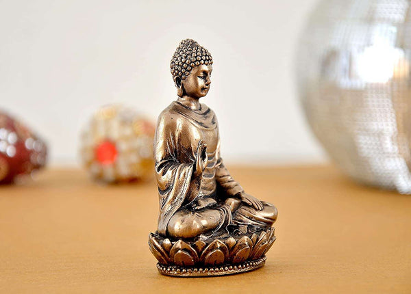 Polyresin Buddha Statue (Height 3 inches) Study Setting