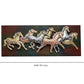 Metal Seven Running Horses Wall Decor Wall Sculpture Metal Frame With LED Light Multicolour Height 14 Inches