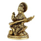 Brass Saraswati, Small 12.7cm X 5.08cm - Golden Finish