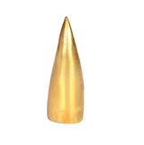 Brass Ganesh conch idol showpiece, gold tapered cone with smooth finish, 4.5 in