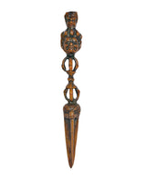 Furba phurpa dagger pendant hanging, engraved figure details, pointed tip