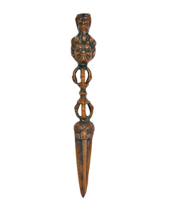 Furba phurpa dagger pendant hanging, engraved figure details, pointed tip