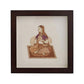 Wooden Art Work Sitting Lady With Music Instrument Frame Wall Decor 8 x 8 Inch