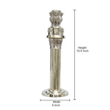 Brass Ashoka Stambh showpiece dimensions: 15.5 in height, 5 in width, lion top