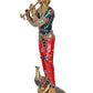 Brass Large Krishna Krishn Murti with Peacock Idol Statue for Home Office Shop, Height : 29 inch