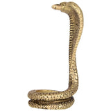 Brass Sheshnag/Naag Devta idol, side view of tall coiled snake on round base