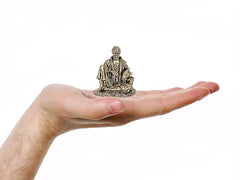 2-inch Shirdi Sai Baba brass statue in hand for size, seated prayer pose
