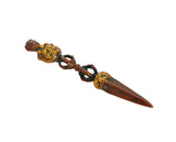 Multicolor Phurpa-Anhänger mit Vajra-Griff und Dolchspitze, seitliche Ansicht