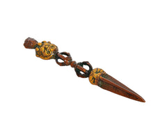 Multicolor Phurpa-Anhänger mit Vajra-Griff und Dolchspitze, seitliche Ansicht