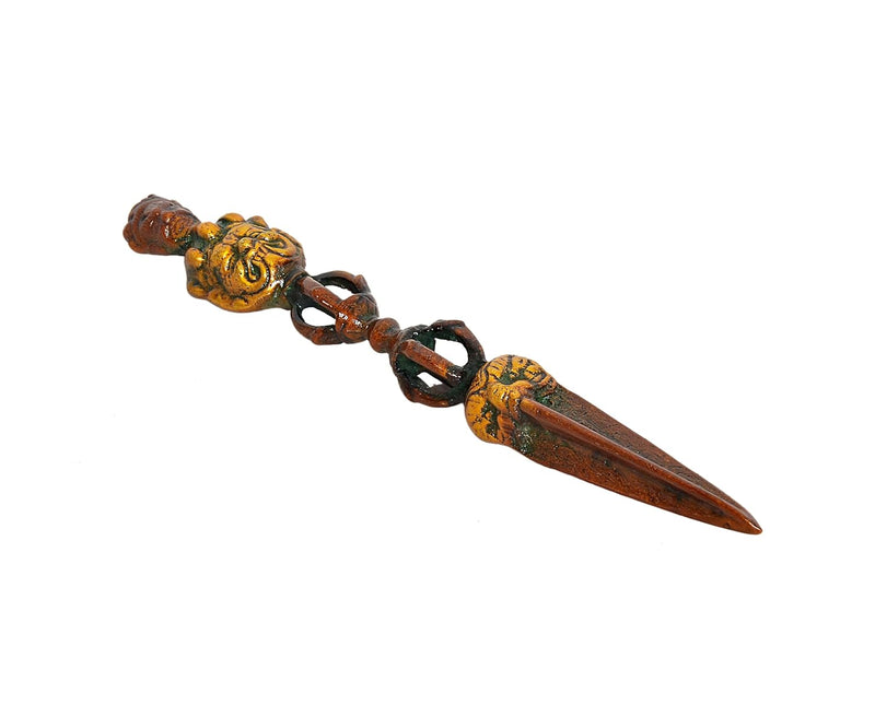 Brass Tibetan Handmade Dorje Vajra Furba Phurpa Dagger Adjustable Pendants (Height: 8 inch) (Multicolor)