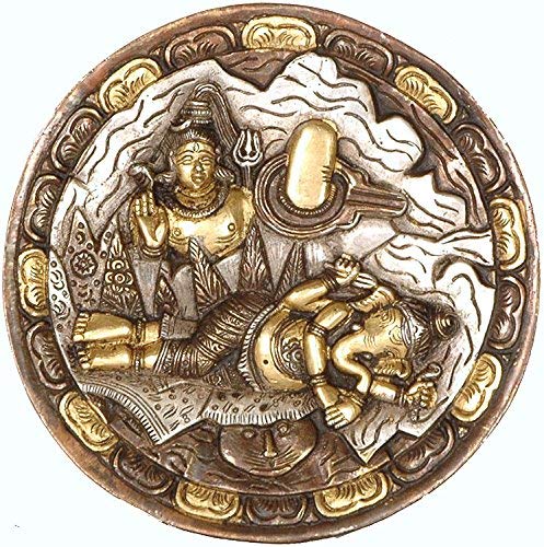 Brass Ganesha Dreames About His Father Shiva, Height: 6"