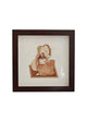 Wooden Art Work Indian Women With Dafali Frame Wall Decor 8 x 8 Inch