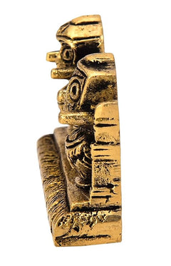 Brass carved side of Jagannath, Balram and Subhadra statue, close view