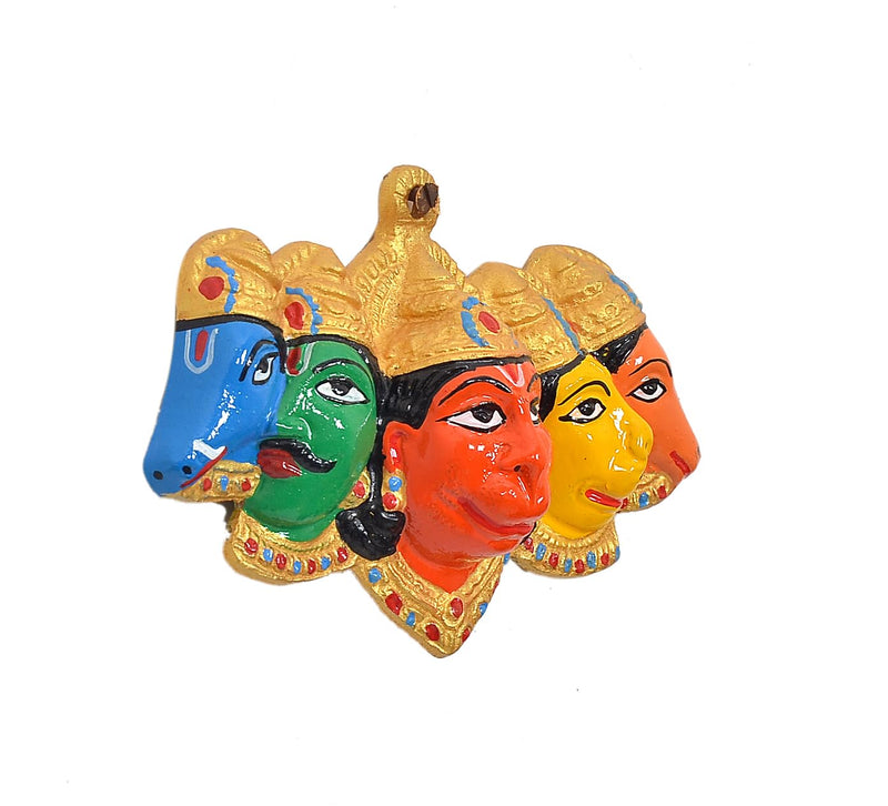 Metal Panchmukhi Hanuman Ji Wall Hanging (Height: 4 Inch)