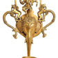 Brass Dancing Ganesha Wall Hanging Lamp with Bell and Kirtimukha, Height: 16.5"