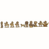 Brass Navgraha idol set, 3-inch height, nine small seated figures