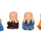 Resin Buddha Monk Set of 4 Statue Smilling Little Buddha Monk Figurines Showpiece Buddha Idol Statue for Table Decor Living Room Home Car Dashboard (Height: 2 Inch)