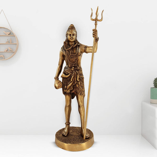 Brass Shankar Bhagwan Standing Idol (Height :18 Inches)