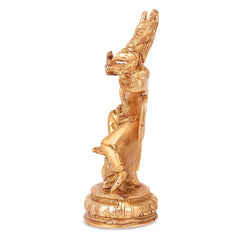 Messing Garuda Vishnu Murti, Rückansicht mit erhobenen Armen und geformtem Flügelrücken