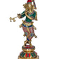 Brass Lord Krishna Idol Figurine Sculpture Statue Murti, Height : 15 inch