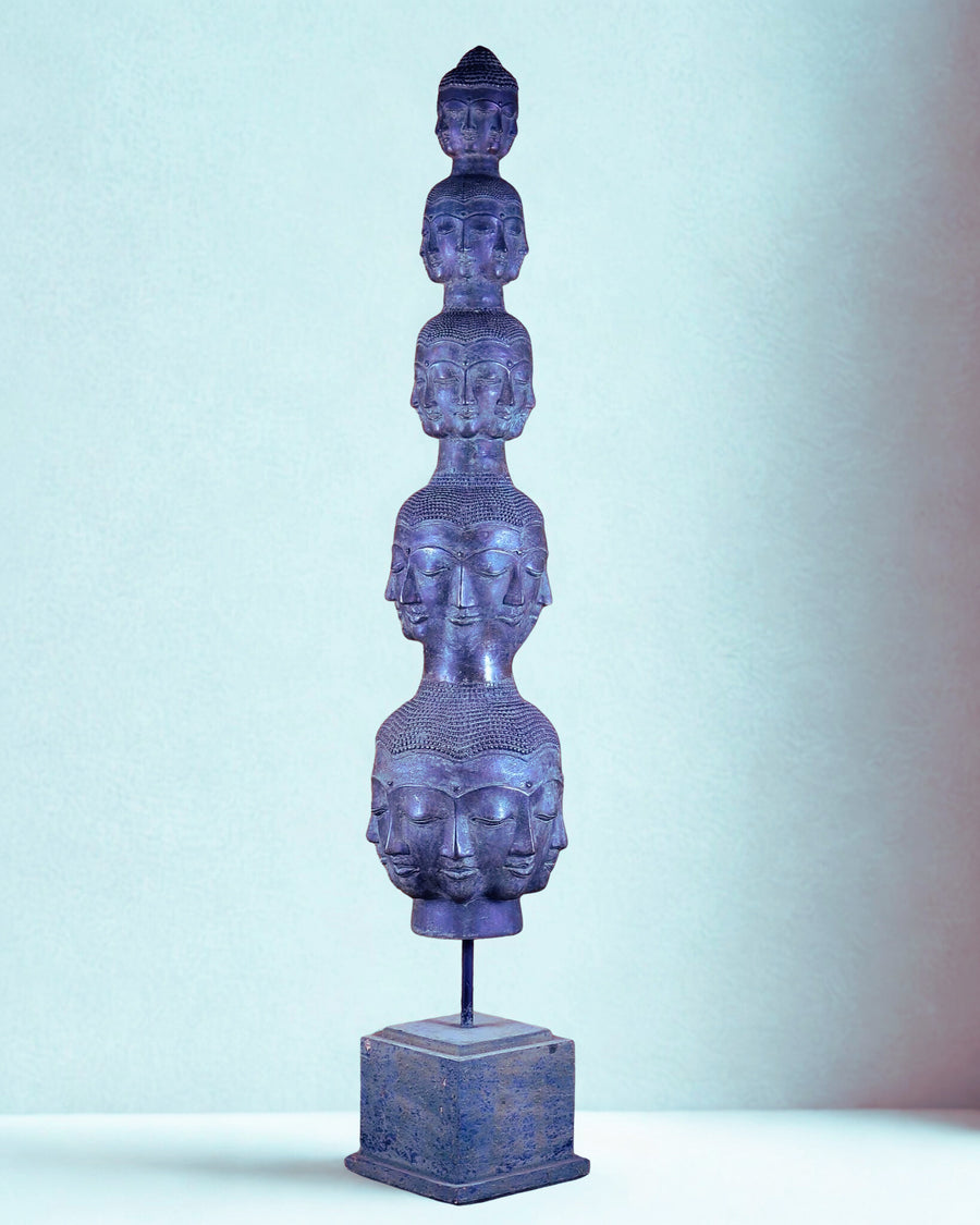 Bronze Buddha Tower with 40 faces Idol (Height :38 Inches) Craft Detail