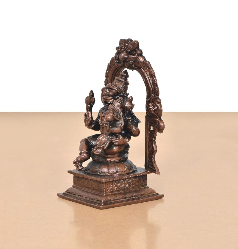 Copper God Lakshmi Narasimhar Under The Sheshnag Idol (Height 4.5 Inch)