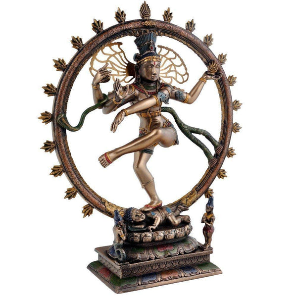 Resin Natraj Idol 10 Inch | Decorative Dancing Shiva Murti | Home Decor Showpiece Study Setting