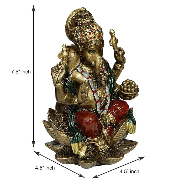 Polyresin Ganesha Sculpture (Height 3 inches) Entryway Setting