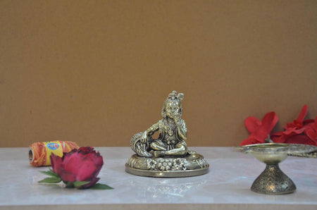 Superfine Brass Lord Bal Gopal Krishna makhan chor Idol (Height: 3 Inch)