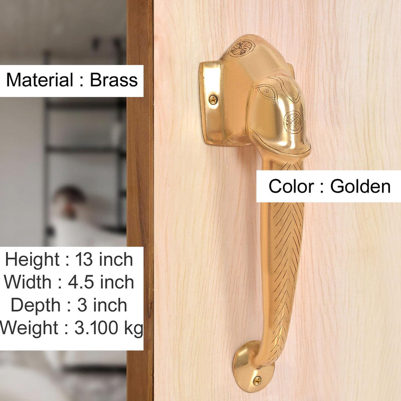 Brass Ganesha Face Door Handle Pair (Pack of 2) (Height : 13 inch)