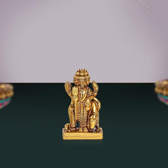 Brass Idol Trimurti Brahma Vishnu Mahesh Idol Statue Height 3 Inch