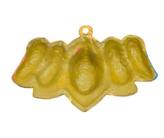 Panchmukhi Hanuman wall hanging, gold-toned back with hanging loop