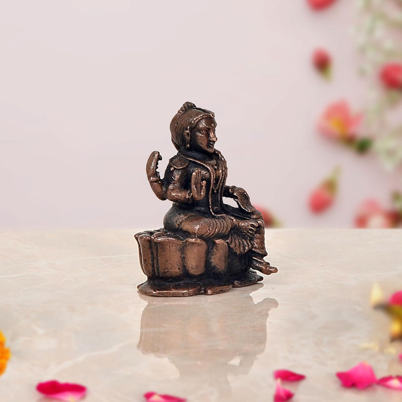 Copper Bala Tambika Sundari Statue - Divine Goddess Idol for Home Temple and Spiritual Decor (Height 1.5 Inch)