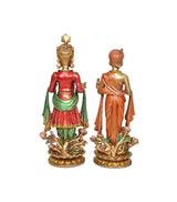 Resin Swami Narayan back view idols, 7 inch multicolor, two figures on bases