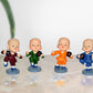 Resin Little Monk Figurines Kungfu Monks Statue for Table Decor Living Room Home Car Dashboard (Height: 3 Inch)