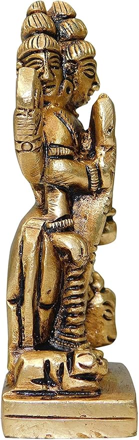 Dattatreya Idol | Tridev Idols | Dattatreya Idol Brass | Dattatreya | Statue | God Datta Idol | Trimurti | Bhagwan | Lord Datta | Statues (Height:2.75") Entryway Setting