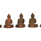 Brass Set of Five Cosmic Buddha Statues - Meditative Figurines for Spiritual Home Decor (Height : 4.5 Inch)