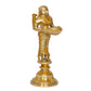 Brass Deeplakshmi with Parrot Idol Statue for Home Temple Office Figurine Showpiece (Height 8 Inch)