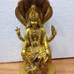 Brass Vishnu Ji Idol Vishnu Sitting On Shesh Naag Religious Statue Height 8.5 Inch