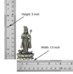 Kartikeya Murugan brass murti size shown: height 3 in, width 1.5 in